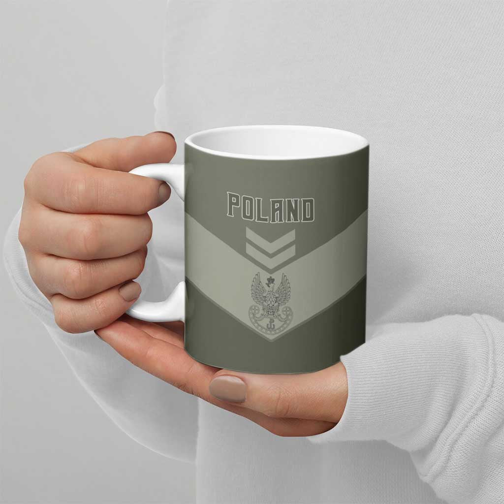 Personalized Poland Home Army Ceramic Mug Armia Krajowa Military Eagle Chevron Design