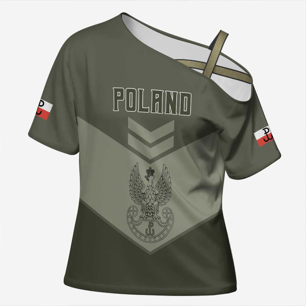 Personalized Poland Home Army Cross Shoulder Shirt Armia Krajowa Military Eagle Chevron Design