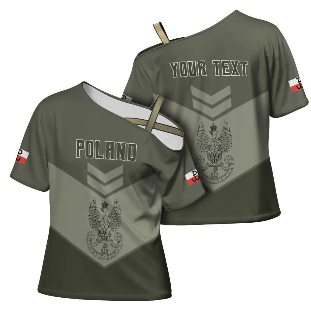 Personalized Poland Home Army Cross Shoulder Shirt Armia Krajowa Military Eagle Chevron Design