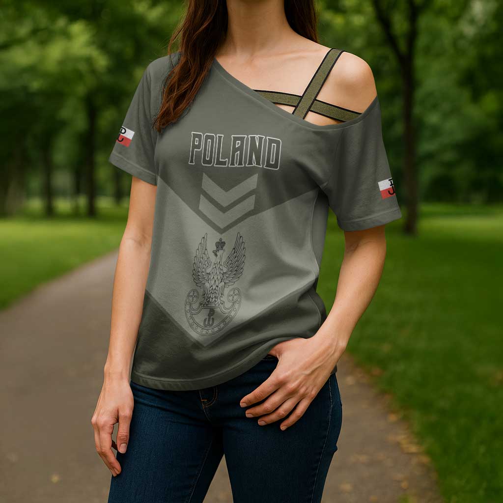 Personalized Poland Home Army Cross Shoulder Shirt Armia Krajowa Military Eagle Chevron Design