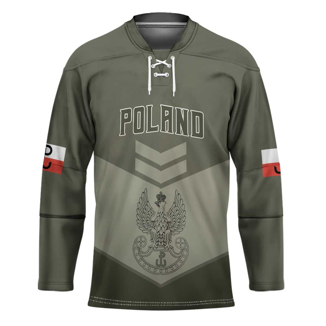 Personalized Poland Home Army Hockey Jersey Armia Krajowa Military Eagle Chevron Design