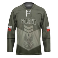 Personalized Poland Home Army Hockey Jersey Armia Krajowa Military Eagle Chevron Design
