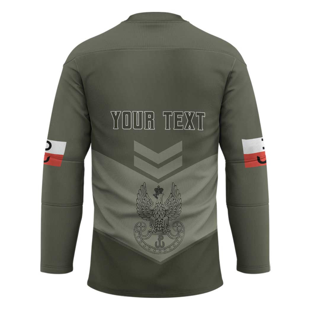 Personalized Poland Home Army Hockey Jersey Armia Krajowa Military Eagle Chevron Design