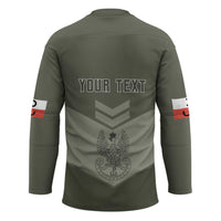 Personalized Poland Home Army Hockey Jersey Armia Krajowa Military Eagle Chevron Design
