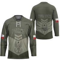 Personalized Poland Home Army Hockey Jersey Armia Krajowa Military Eagle Chevron Design