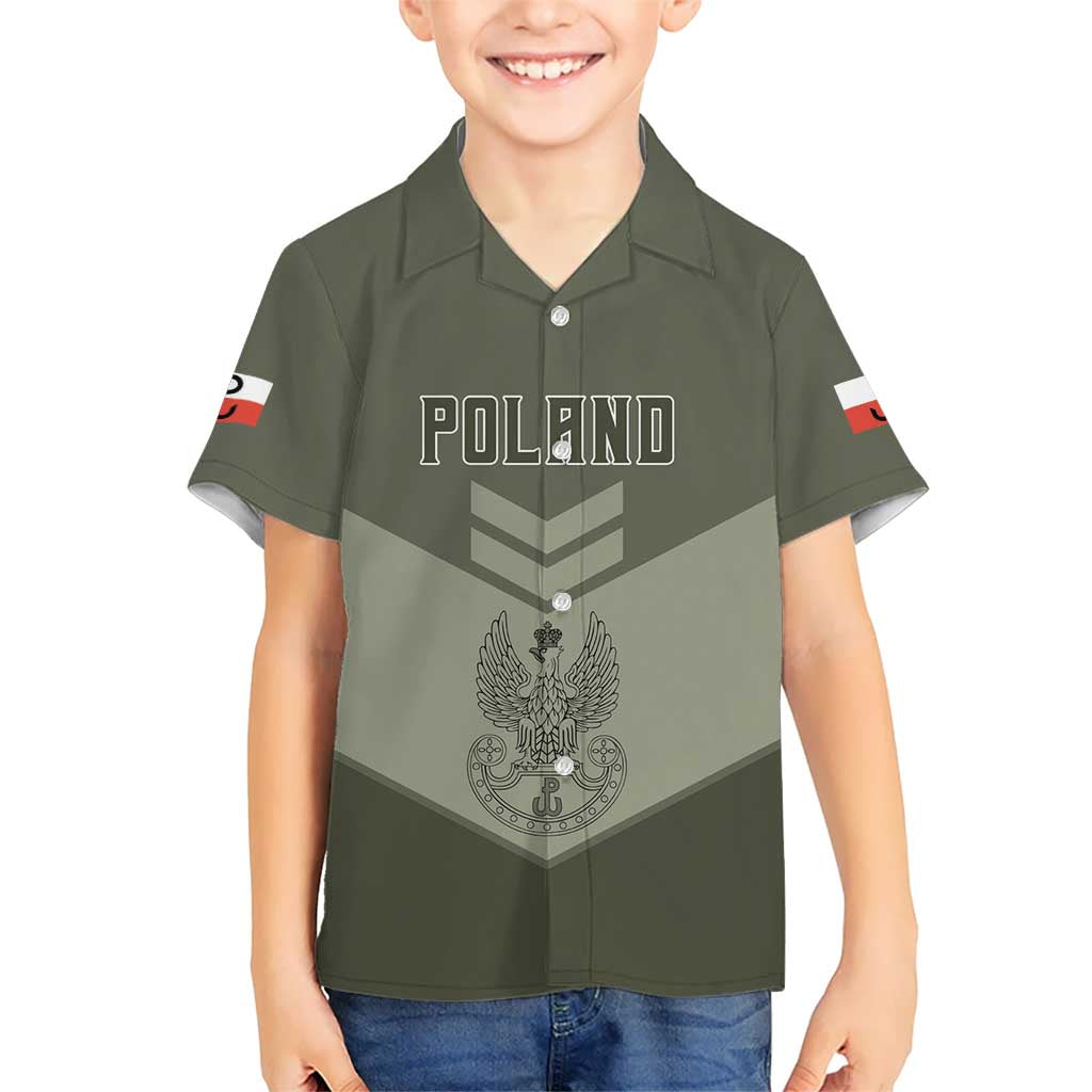 Personalized Poland Home Army Kid Hawaiian Shirt Armia Krajowa Military Eagle Chevron Design