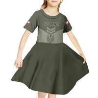 Personalized Poland Home Army Kid Short Sleeve Dress Armia Krajowa Military Eagle Chevron Design