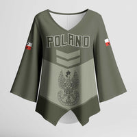 Personalized Poland Home Army Kimono Sleeve Blouse Armia Krajowa Military Eagle Chevron Design