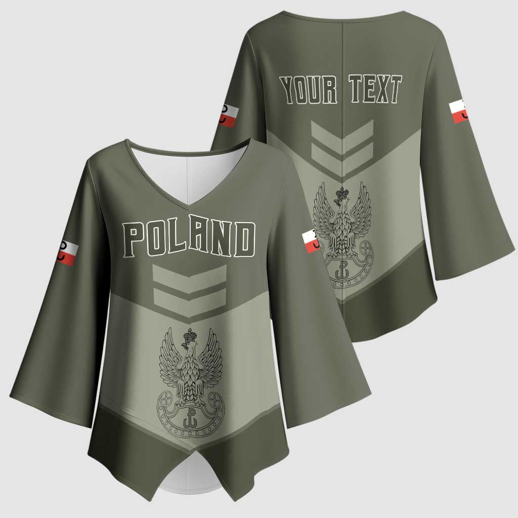 Personalized Poland Home Army Kimono Sleeve Blouse Armia Krajowa Military Eagle Chevron Design