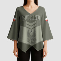 Personalized Poland Home Army Kimono Sleeve Blouse Armia Krajowa Military Eagle Chevron Design