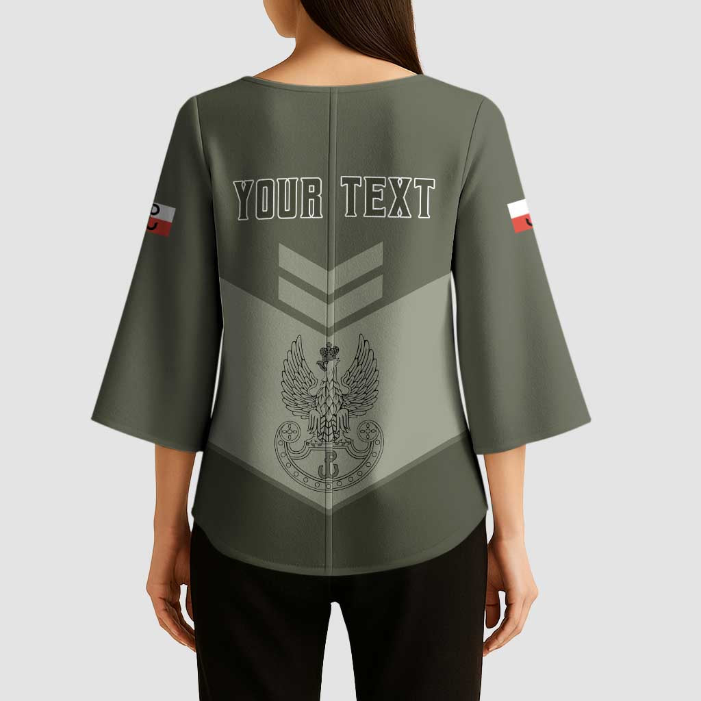Personalized Poland Home Army Kimono Sleeve Blouse Armia Krajowa Military Eagle Chevron Design