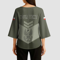 Personalized Poland Home Army Kimono Sleeve Blouse Armia Krajowa Military Eagle Chevron Design