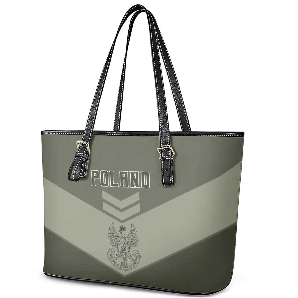 Poland Home Army Leather Tote Bag Armia Krajowa Military Eagle Chevron Design