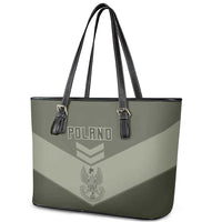 Poland Home Army Leather Tote Bag Armia Krajowa Military Eagle Chevron Design