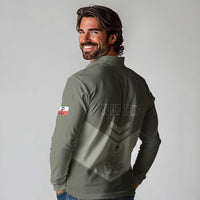 Personalized Poland Home Army Long Sleeve Polo Shirt Armia Krajowa Military Eagle Chevron Design