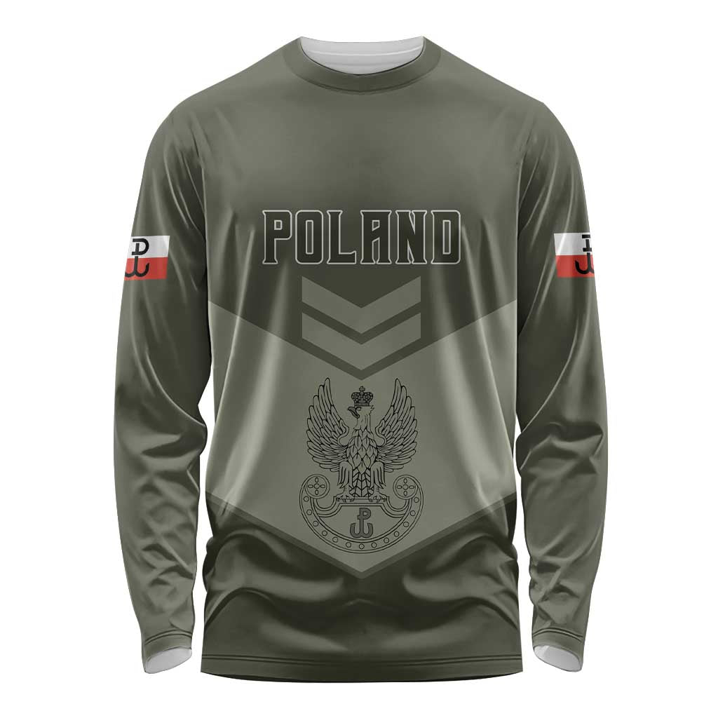 Personalized Poland Home Army Long Sleeve Shirt Armia Krajowa Military Eagle Chevron Design