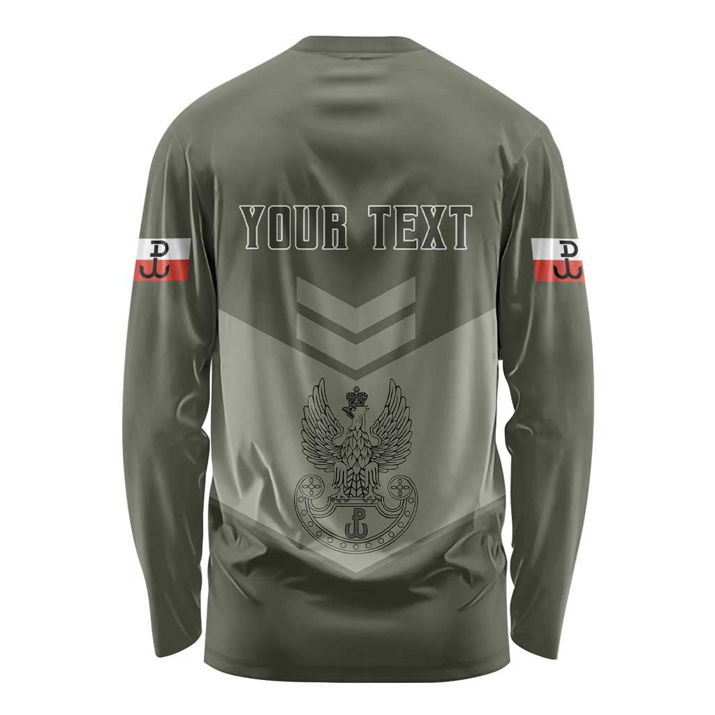 Personalized Poland Home Army Long Sleeve Shirt Armia Krajowa Military Eagle Chevron Design