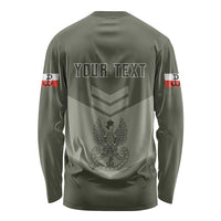 Personalized Poland Home Army Long Sleeve Shirt Armia Krajowa Military Eagle Chevron Design
