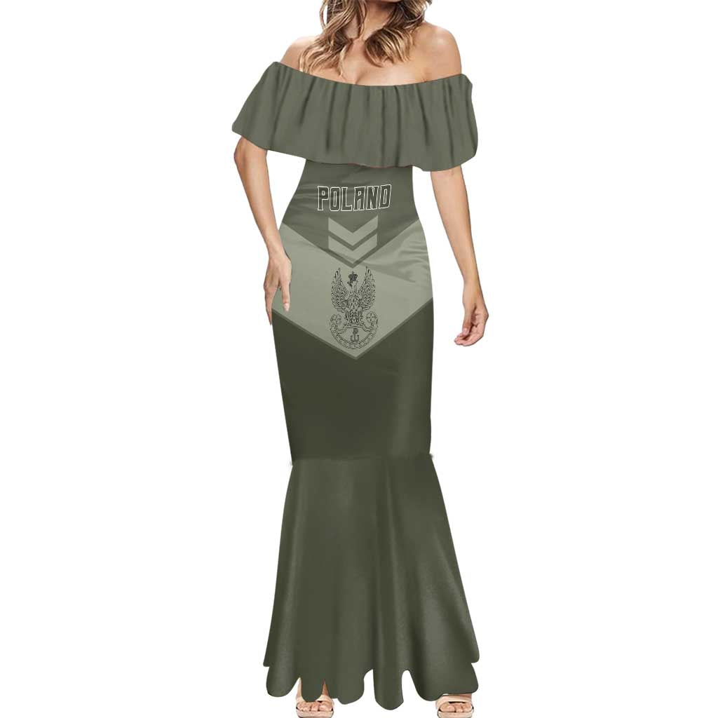 Personalized Poland Home Army Mermaid Dress Armia Krajowa Military Eagle Chevron Design
