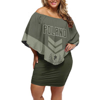 Personalized Poland Home Army Off Shoulder Short Dress Armia Krajowa Military Eagle Chevron Design