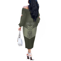Personalized Poland Home Army Off The Shoulder Long Sleeve Dress Armia Krajowa Military Eagle Chevron Design