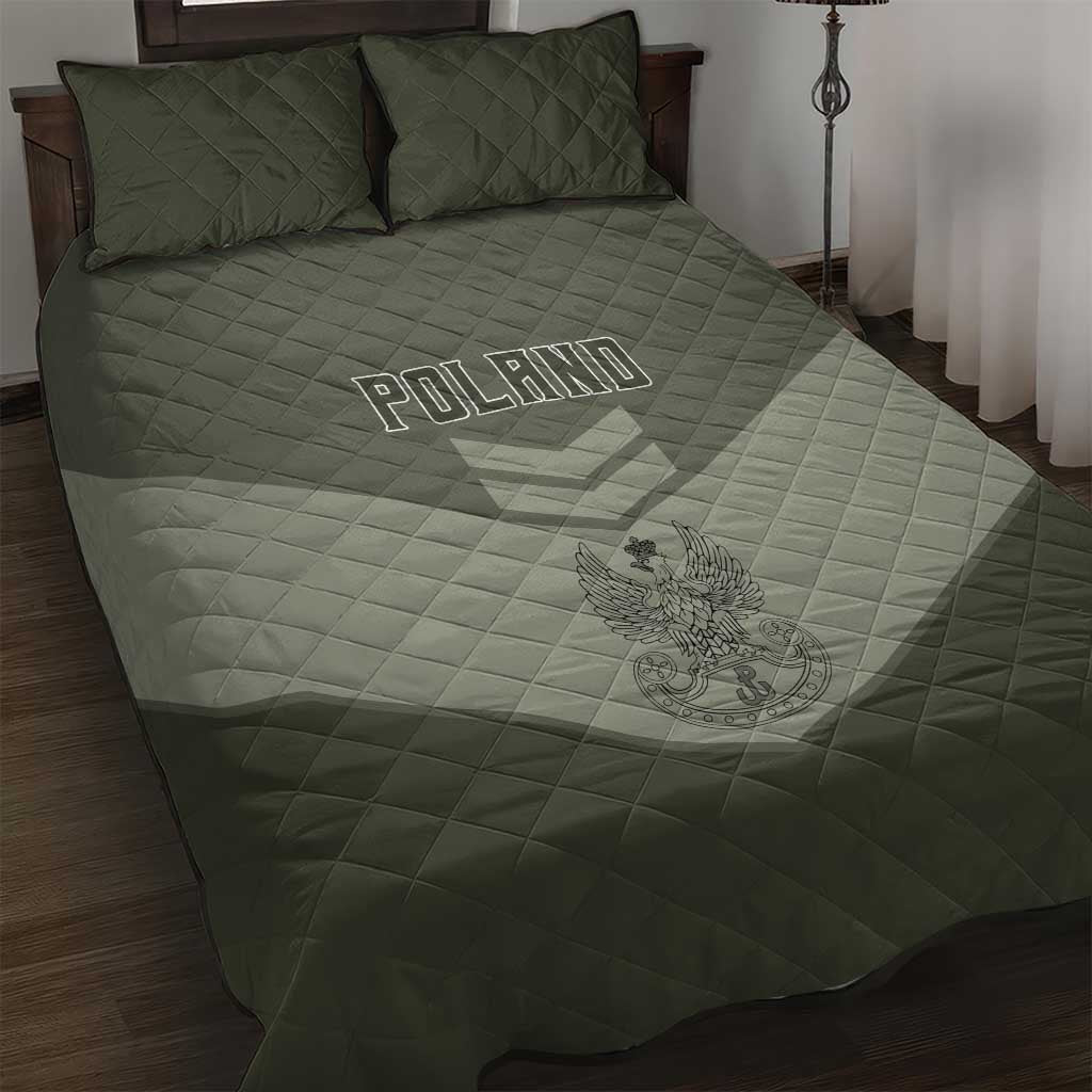 Poland Home Army Quilt Bed Set Armia Krajowa Military Eagle Chevron Design