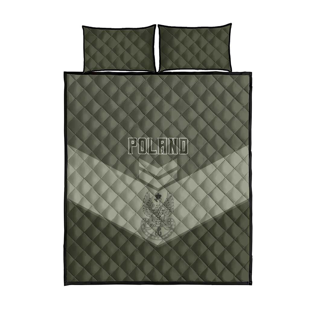 Poland Home Army Quilt Bed Set Armia Krajowa Military Eagle Chevron Design