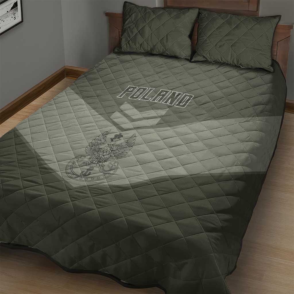 Poland Home Army Quilt Bed Set Armia Krajowa Military Eagle Chevron Design
