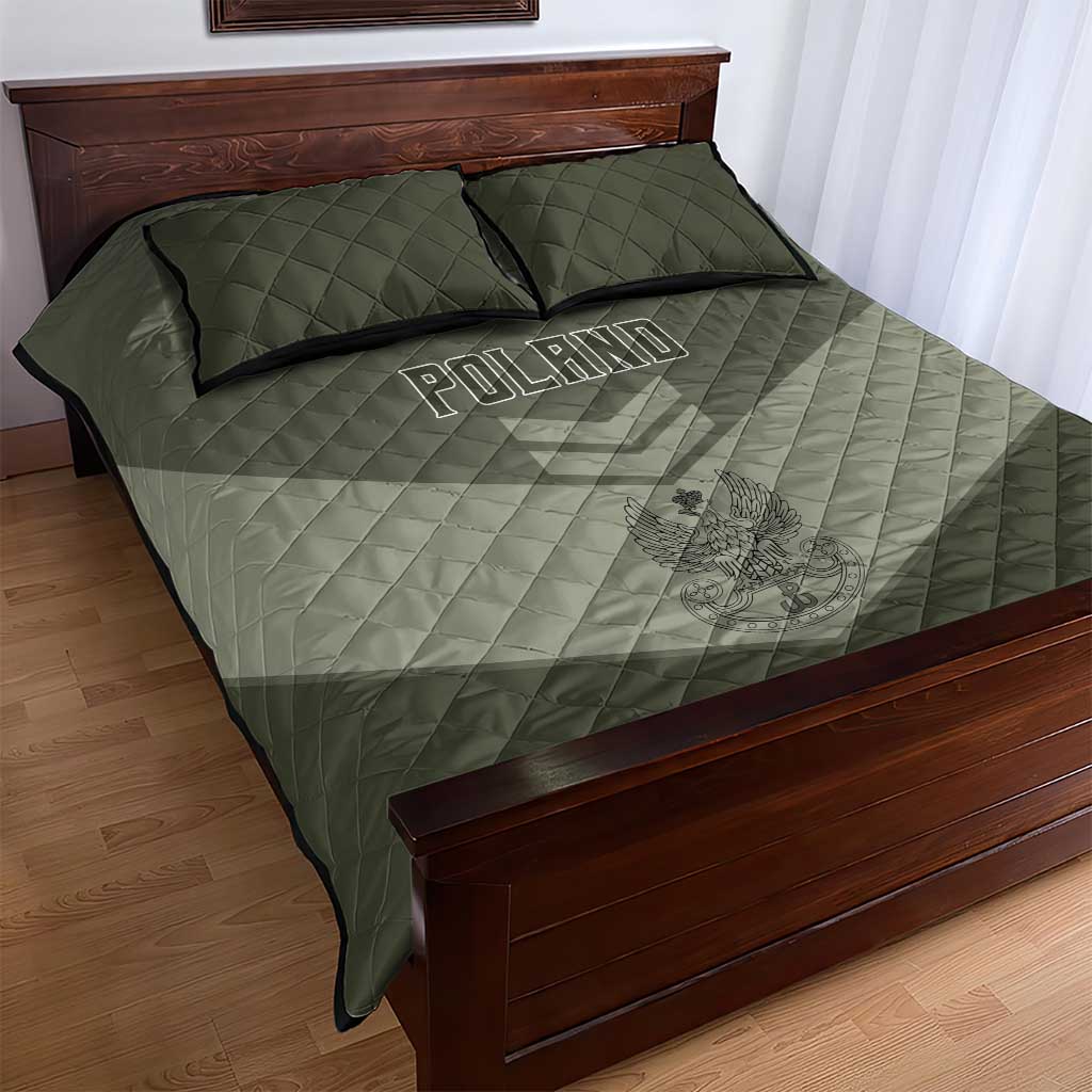 Poland Home Army Quilt Bed Set Armia Krajowa Military Eagle Chevron Design