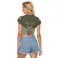 Personalized Poland Home Army Raglan Cropped T Shirt Armia Krajowa Military Eagle Chevron Design