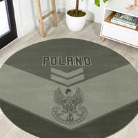 Poland Home Army Round Carpet Armia Krajowa Military Eagle Chevron Design