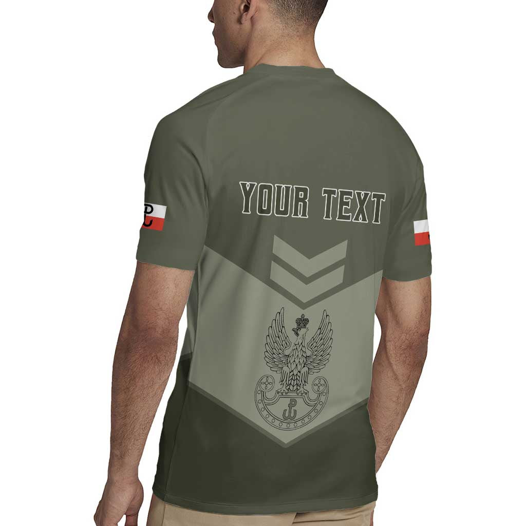 Personalized Poland Home Army Rugby Jersey Armia Krajowa Military Eagle Chevron Design