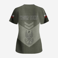 Personalized Poland Home Army Scrub Top Armia Krajowa Military Eagle Chevron Design
