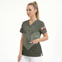 Personalized Poland Home Army Scrub Top Armia Krajowa Military Eagle Chevron Design