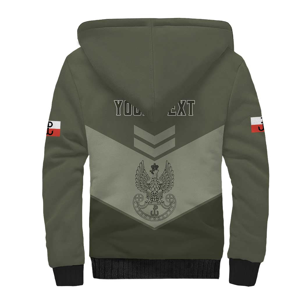 Personalized Poland Home Army Sherpa Hoodie Armia Krajowa Military Eagle Chevron Design