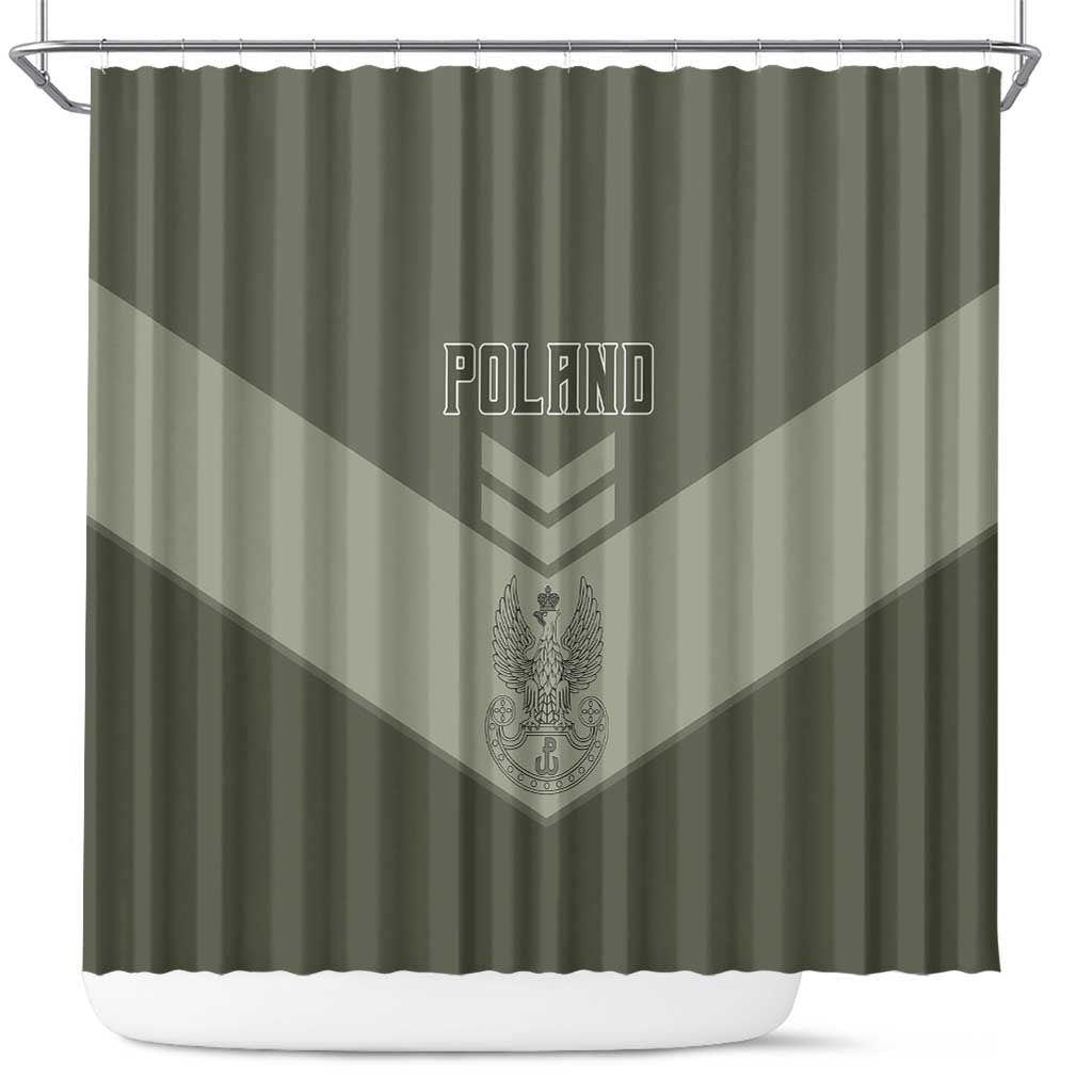 Poland Home Army Shower Curtain Armia Krajowa Military Eagle Chevron Design