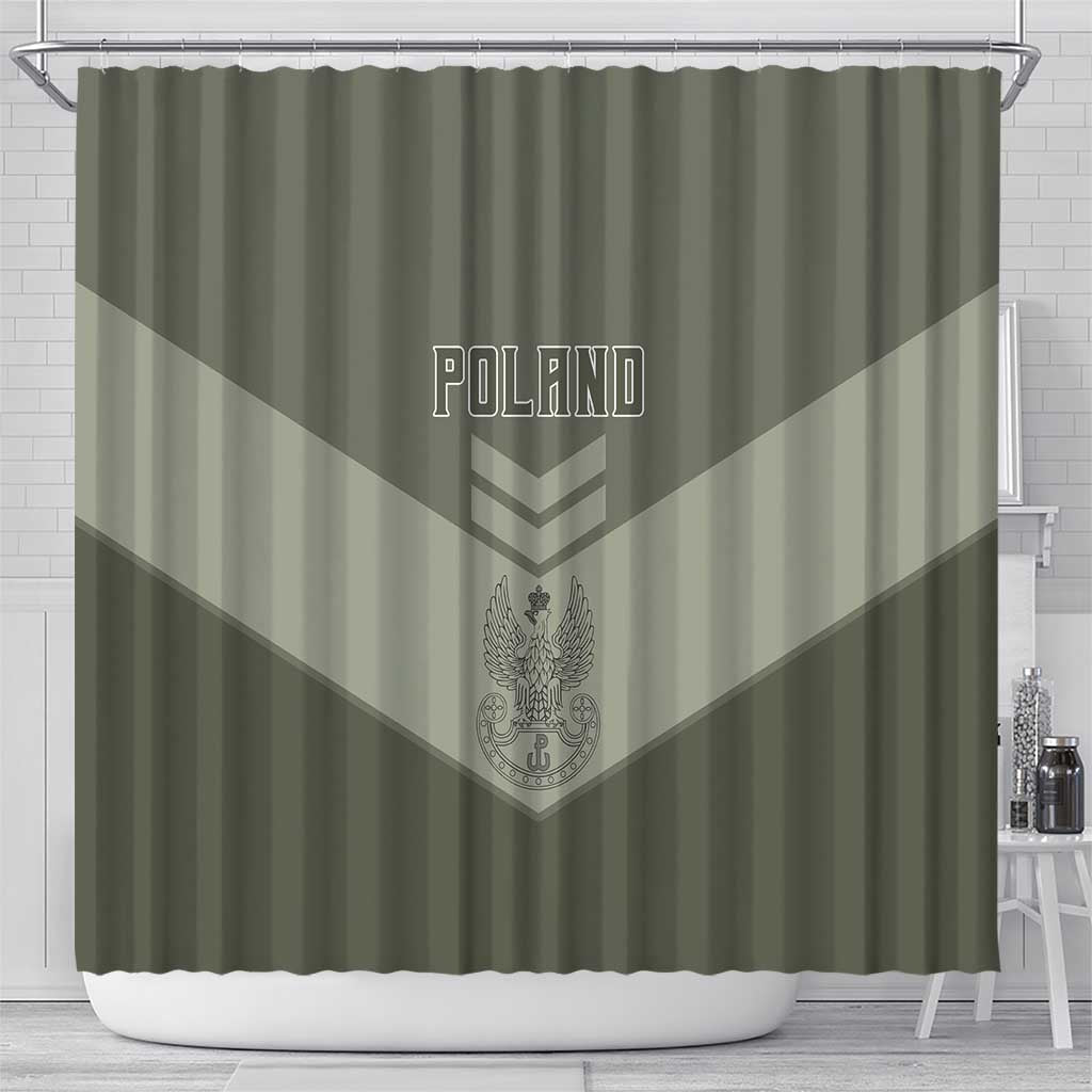 Poland Home Army Shower Curtain Armia Krajowa Military Eagle Chevron Design