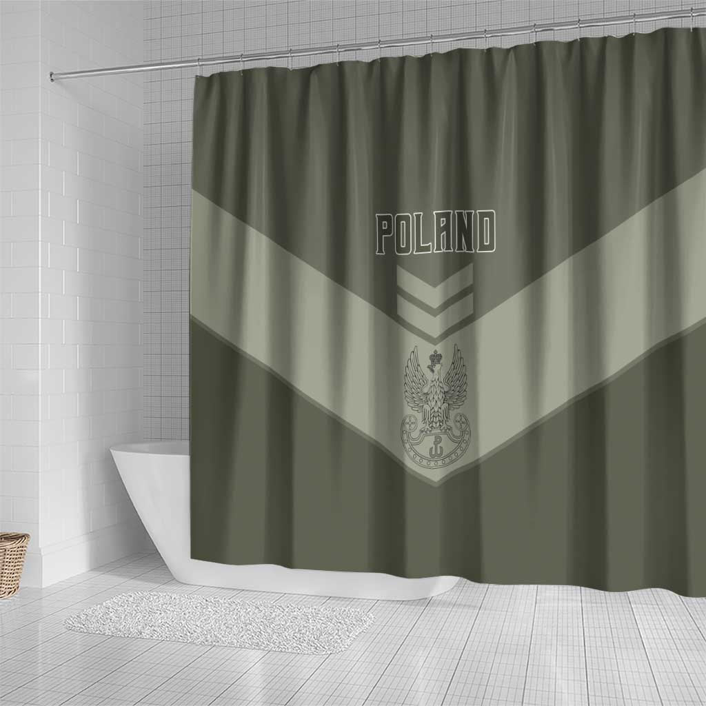Poland Home Army Shower Curtain Armia Krajowa Military Eagle Chevron Design