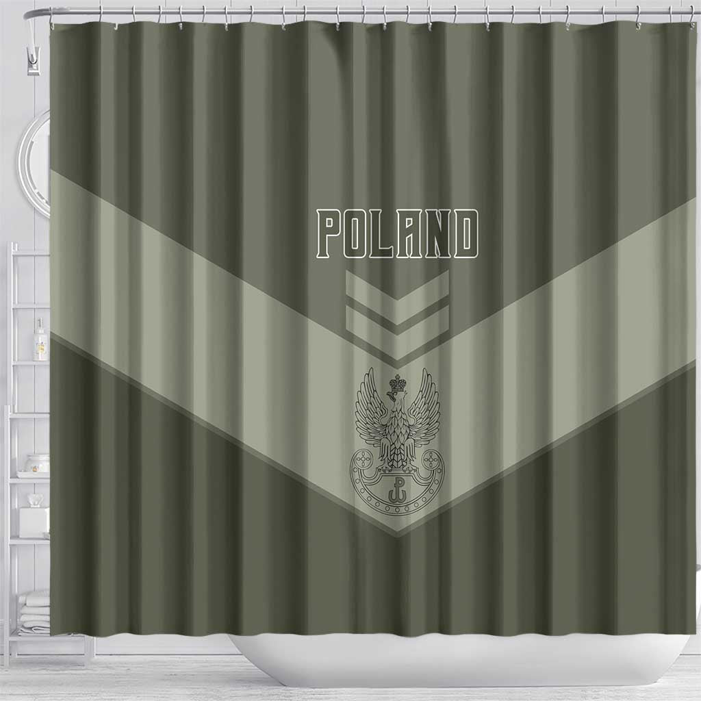 Poland Home Army Shower Curtain Armia Krajowa Military Eagle Chevron Design