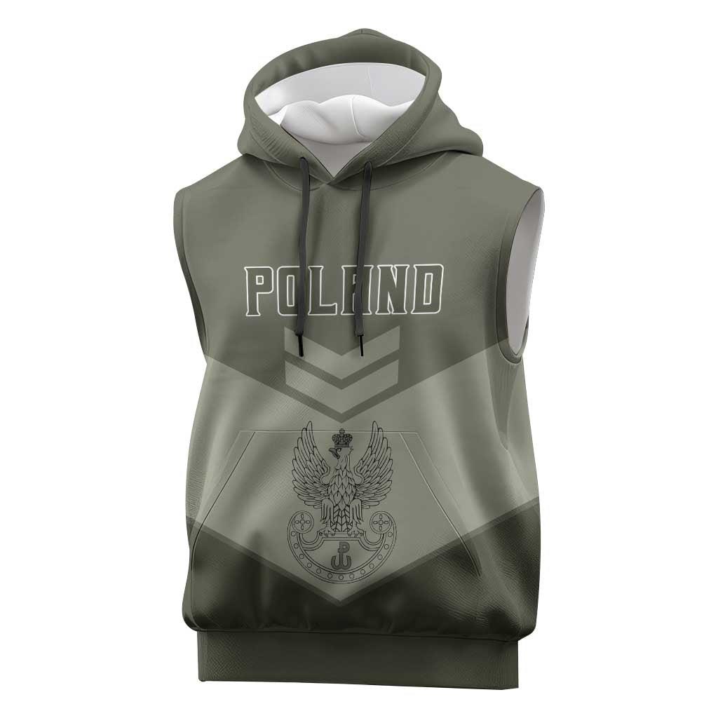 Personalized Poland Home Army Sleeveless Hoodie Armia Krajowa Military Eagle Chevron Design