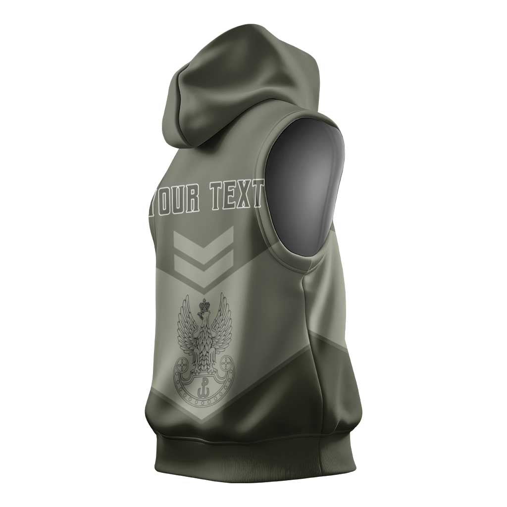Personalized Poland Home Army Sleeveless Hoodie Armia Krajowa Military Eagle Chevron Design