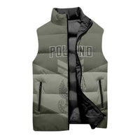 Personalized Poland Home Army Sleeveless Puffer Jacket Armia Krajowa Military Eagle Chevron Design