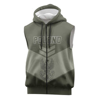 Personalized Poland Home Army Sleeveless Zip Hoodie Armia Krajowa Military Eagle Chevron Design