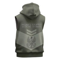 Personalized Poland Home Army Sleeveless Zip Hoodie Armia Krajowa Military Eagle Chevron Design