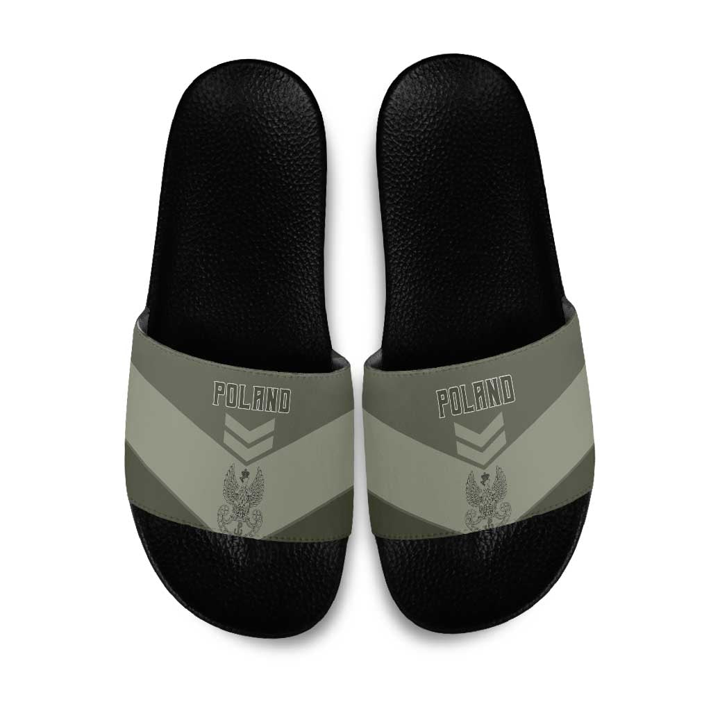 Poland Home Army Slide Sandals Armia Krajowa Military Eagle Chevron Design