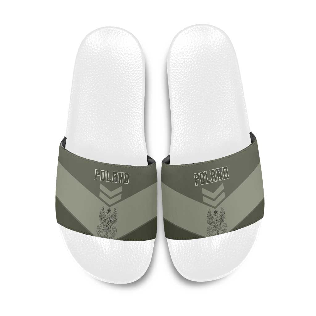 Poland Home Army Slide Sandals Armia Krajowa Military Eagle Chevron Design