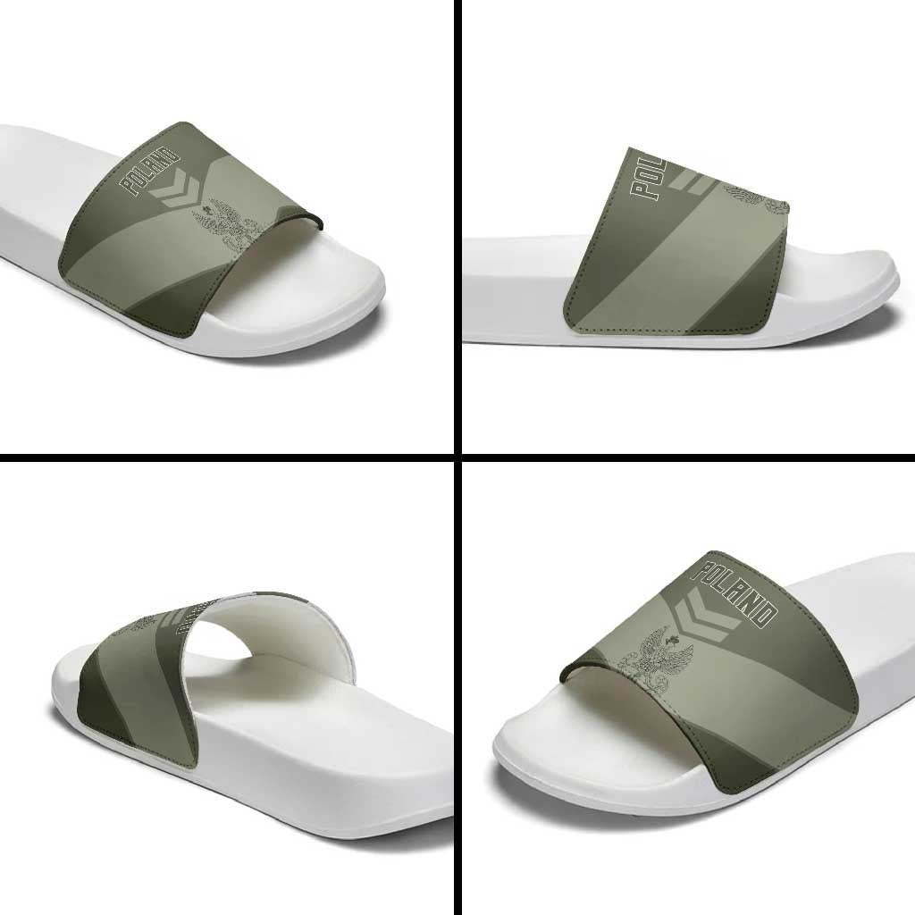Poland Home Army Slide Sandals Armia Krajowa Military Eagle Chevron Design