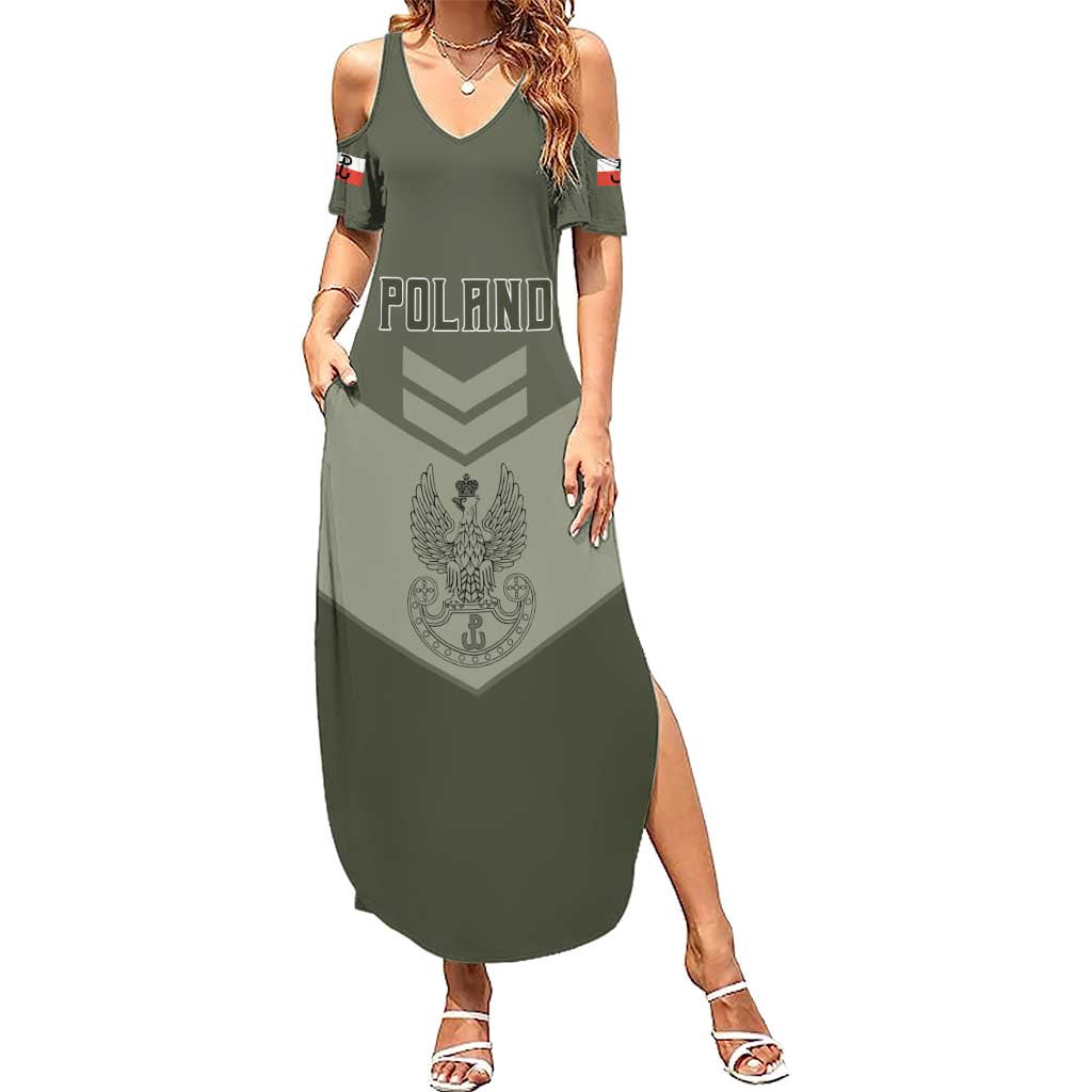 Personalized Poland Home Army Summer Maxi Dress Armia Krajowa Military Eagle Chevron Design