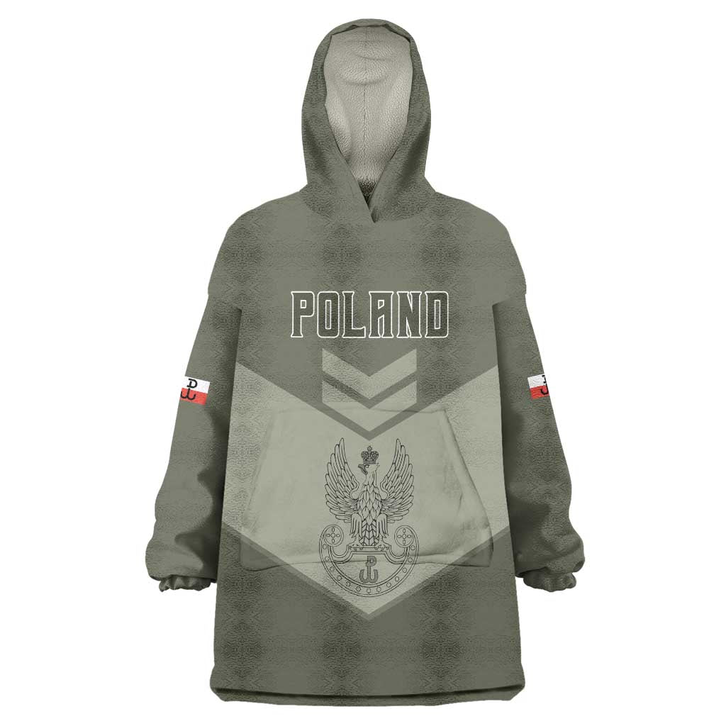 Personalized Poland Home Army Wearable Blanket Hoodie Armia Krajowa Military Eagle Chevron Design
