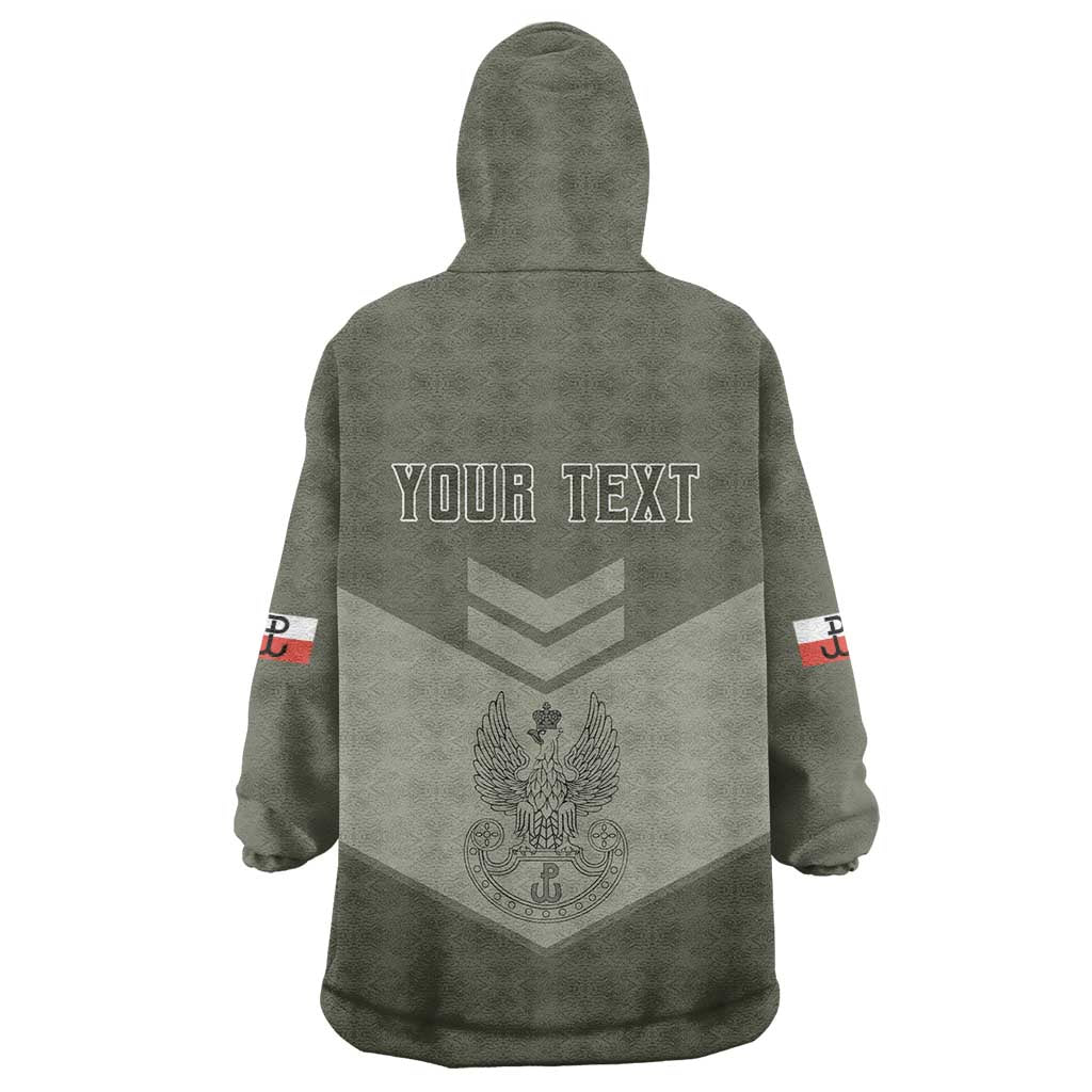 Personalized Poland Home Army Wearable Blanket Hoodie Armia Krajowa Military Eagle Chevron Design